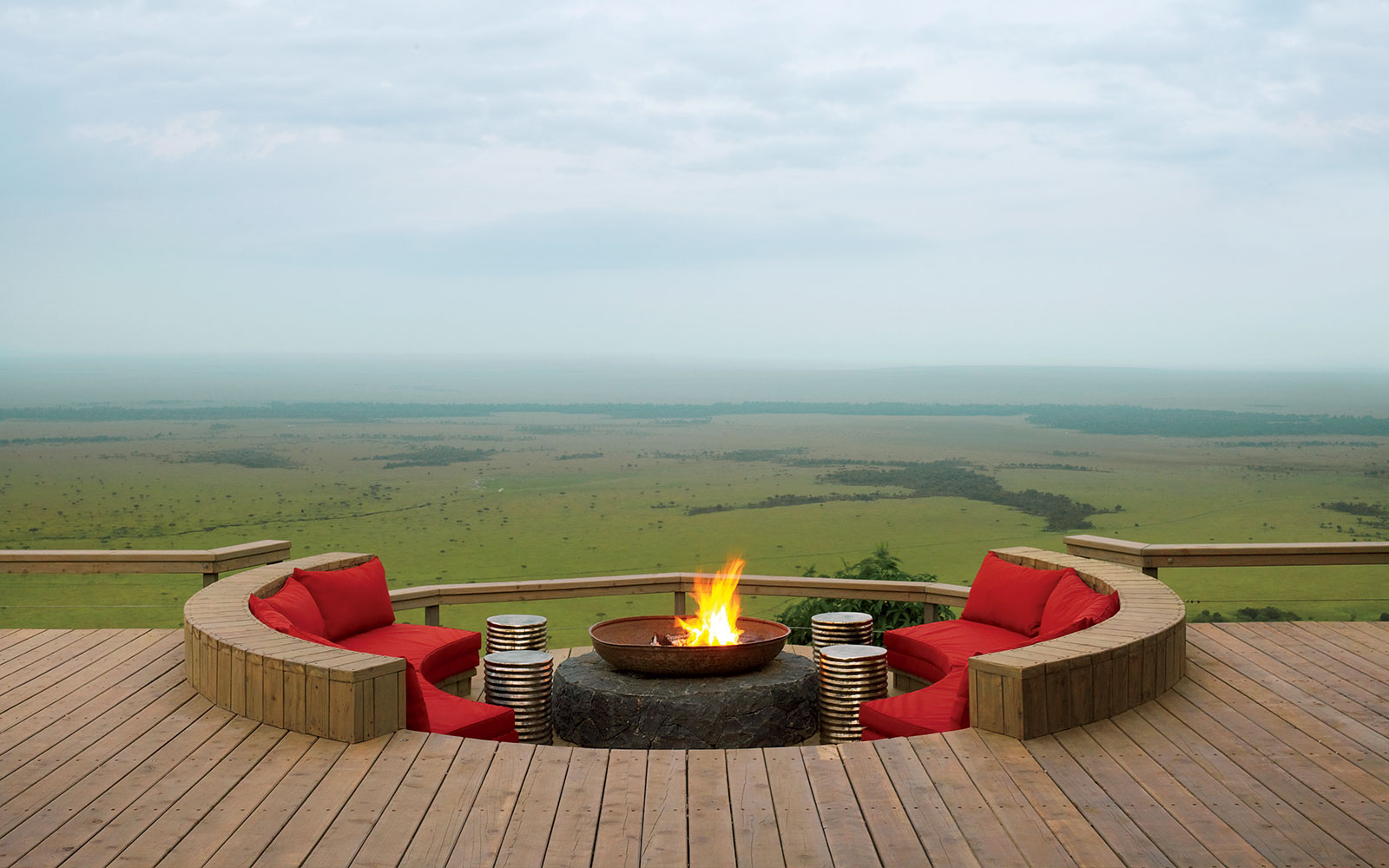 The Barazza at Angama Mara’s guest area where guests can sit and enjoy the view