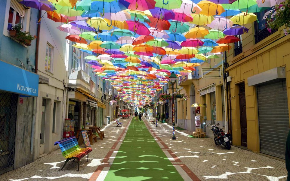 Umbrella Sky Project in Águeda