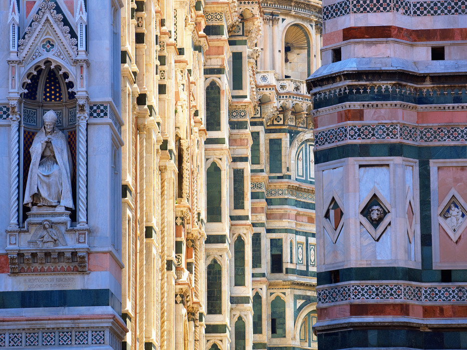 1296-1462, Florence, Italy --- Detail of Exterior of Santa Maria del Fiore --- Image by © Jean-Pierre Lescourret/Corbis