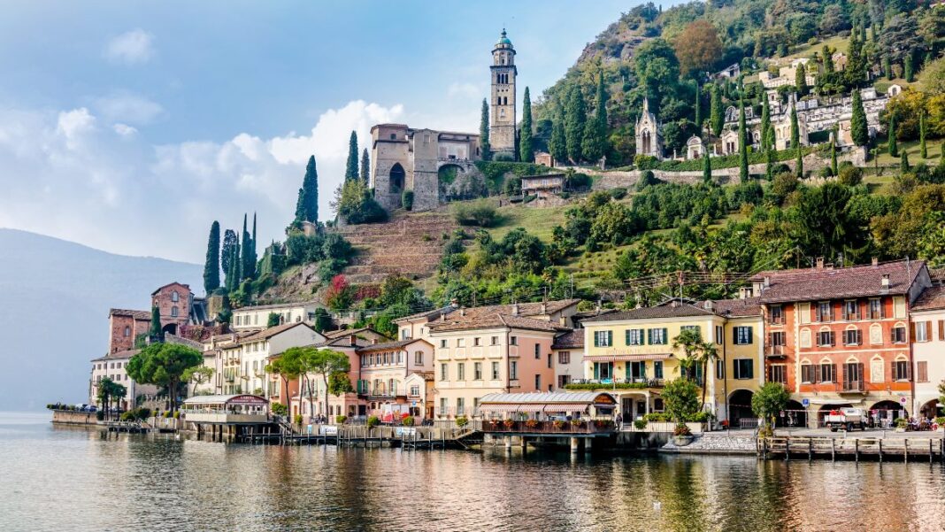 Morcote village on Lake Lugano, Switzerland