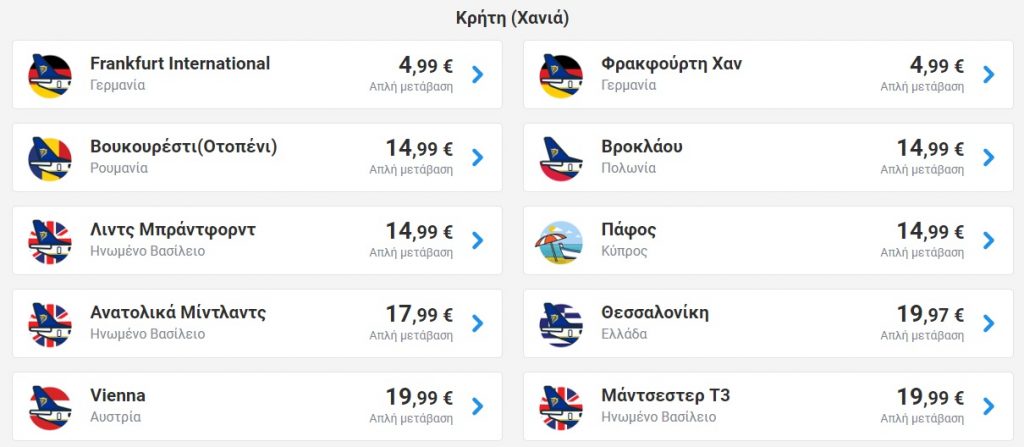 Πτήσεις από 4,99€ με τη Ryanair