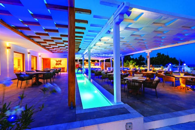 Blue - Fusion Art bar restaurant, Aphrodite Beach Resort Mykonos