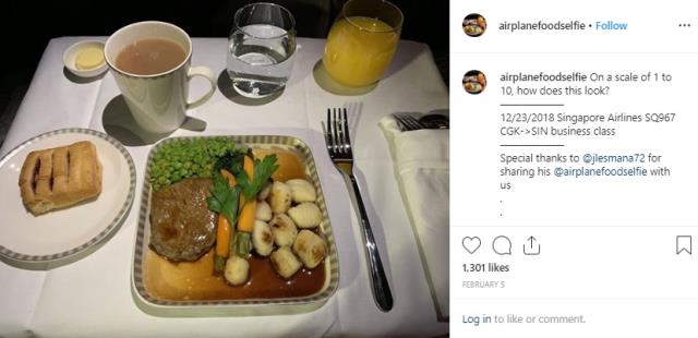 airplanefoodselfie - Singapore Airlines