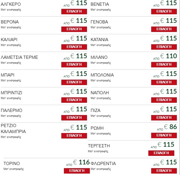 Alitalia προσφορά Ιανουάριος 2020