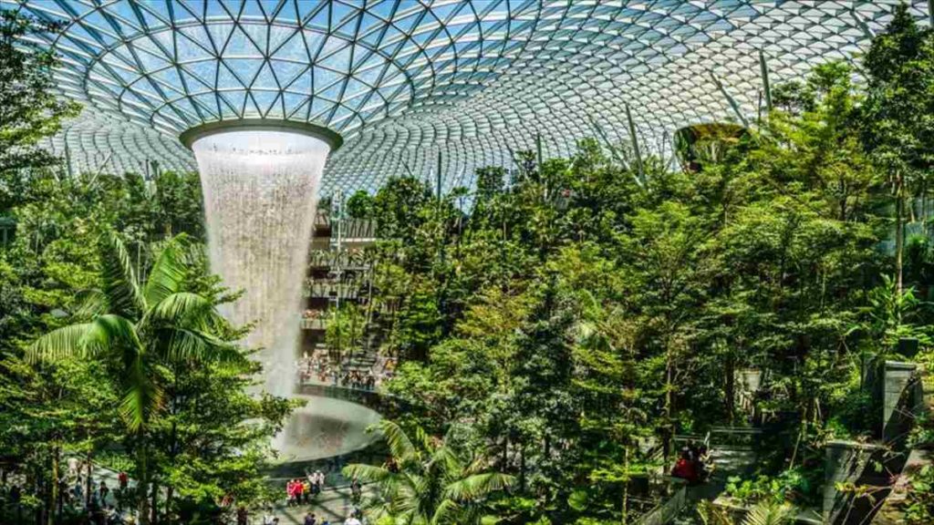 Τροπικό δάσος στο αεροδρόμιο στη Σιγκαπούρη