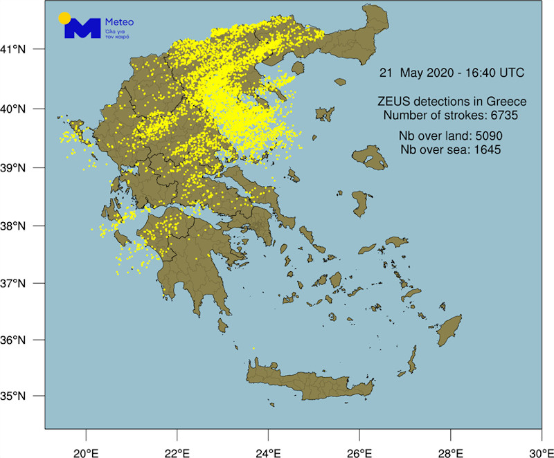 Χάρτης Κεραυνών Ελλάδα