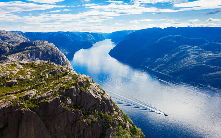 βράχος Preikestolen, Νορβηγία