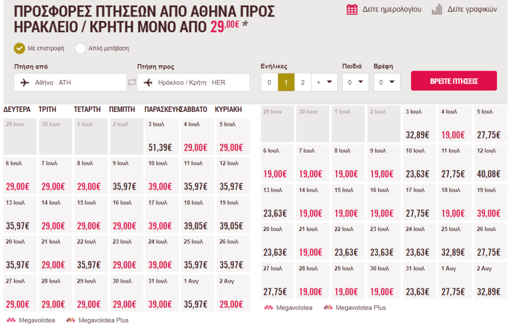 Αεροπορικά εισιτήρια για Ηράκλειο Κρήτης