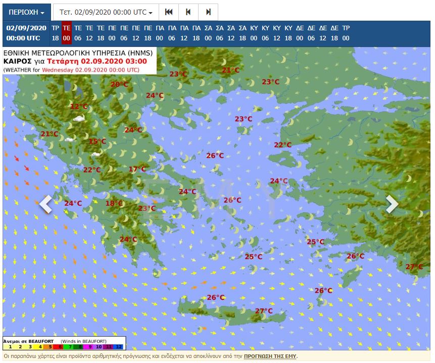 Καιρός 2 Σεπτεμβρίου 2020