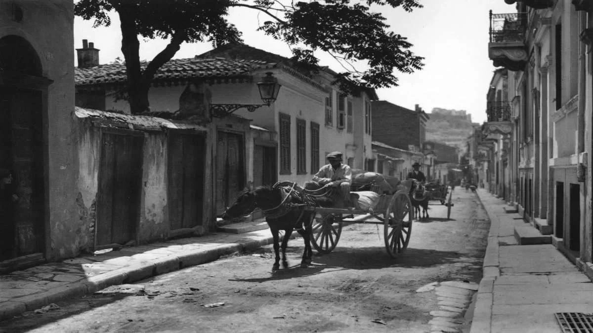 Πλάκα 1920 άμαξα Παλιά Αθήνα