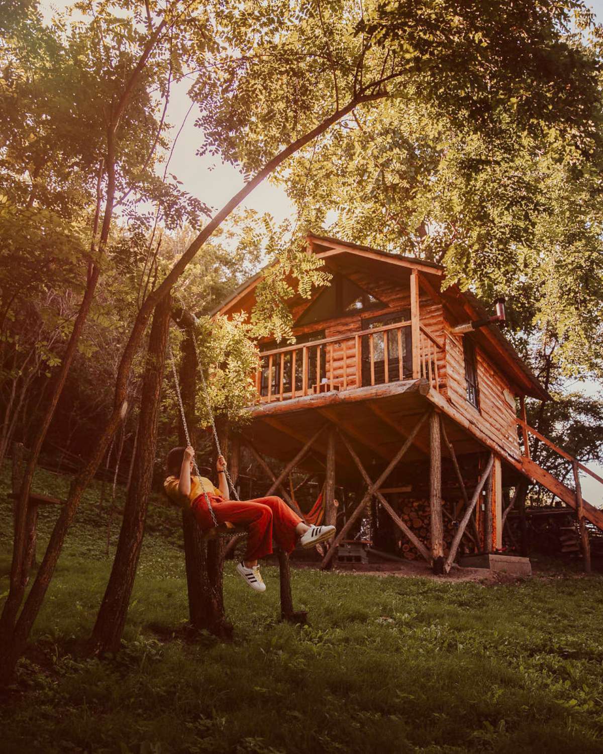 transylvania tree house δεντρόσπιτο εξωτερική λήψη κούνια