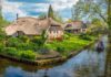 Giethoorn χωριό Ολλανδίας σπίτι σε ποτάμι