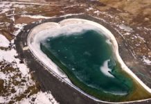 Λίμνη της Αγάπης Μέτσοβο πανοραμική με drone
