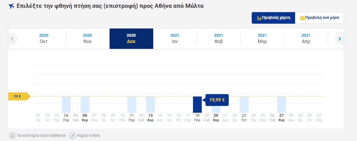 Ryanair,  Μάλτα - Αθήνα 