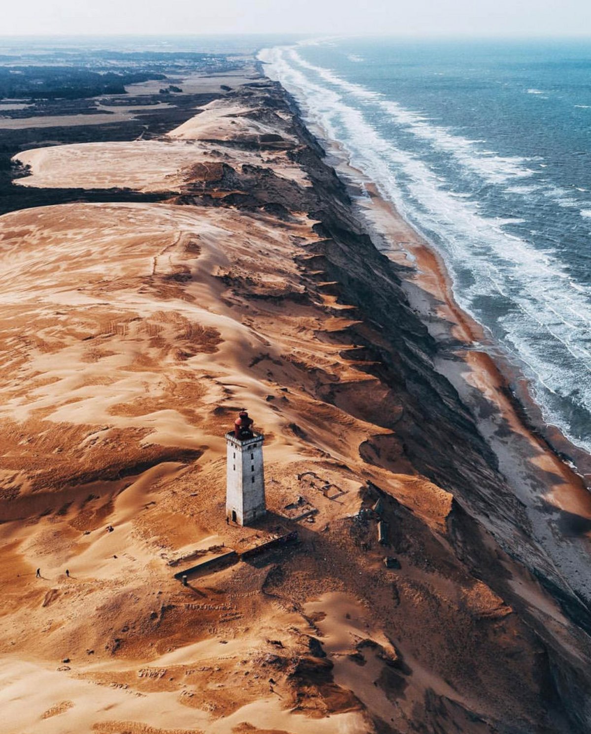 Φάρος Rubjerg Knude από ψηλά βόρεια Γιουτλάνδη, Δανία,