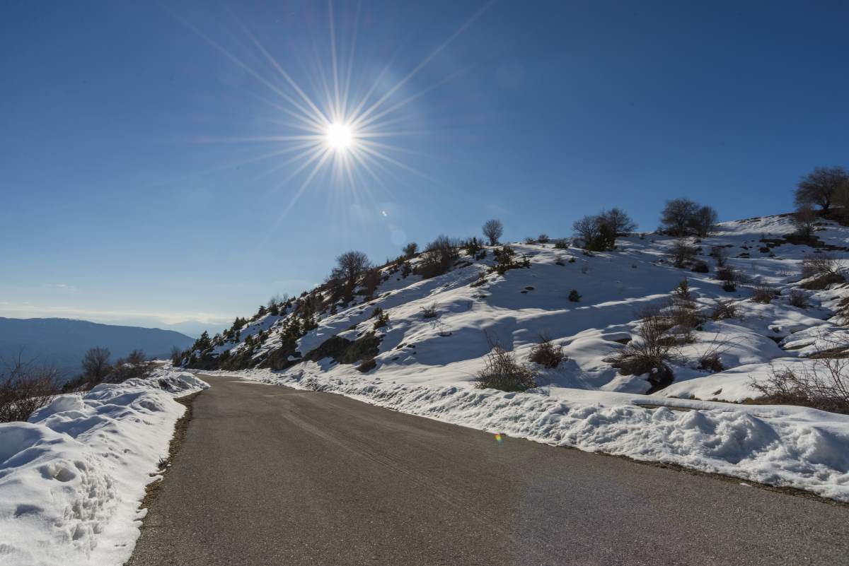 Διαδρομή προς το Βραδέτο, χειμώνα με χιόνια