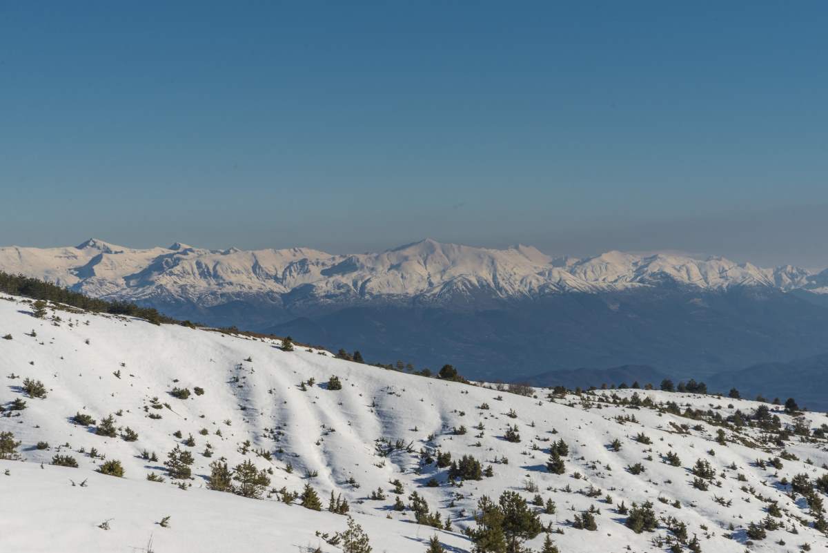 Διαδρομή προς το Βραδέτο, οι χιονισμένες πλαγιές