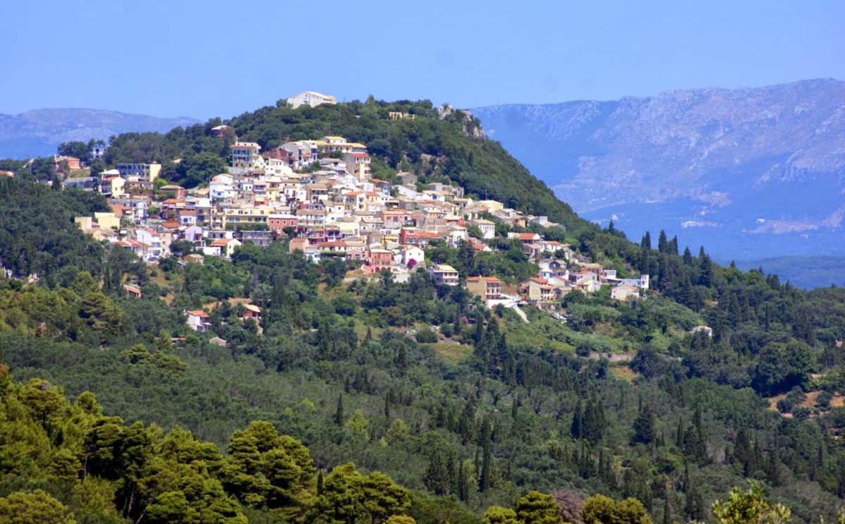 Κέρκυρα όμορφα ορεινά χωριά Πέλεκας πανοραμική