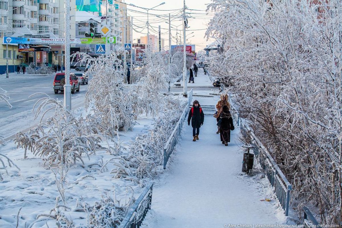 σκεπασμένο με χιόνι είναι το Yakutsk Σιβηρία 