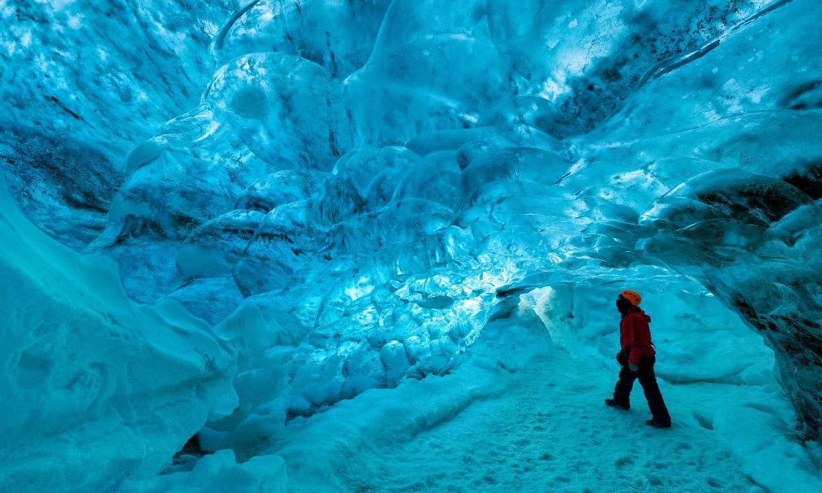 εθνικό πάρκο Vatnajökull, Ισλανδία, μέσα στη σπηλιά