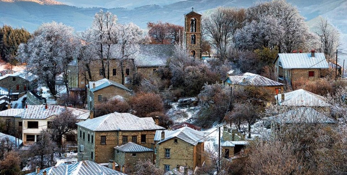 Νυμφαίο Φλώρινας χιονισμένο