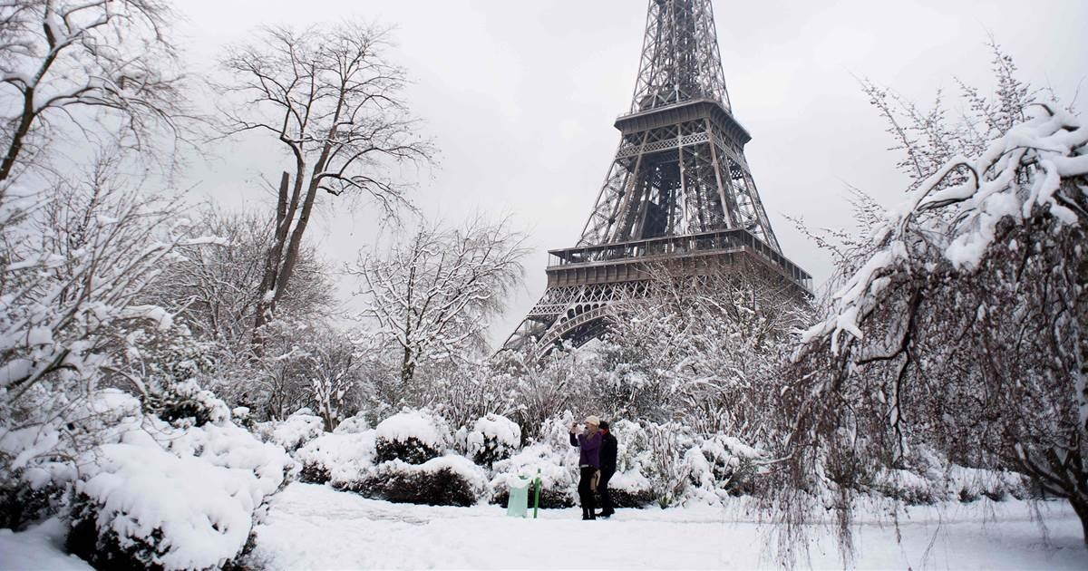 Eiffel χιόνια Παρίσι