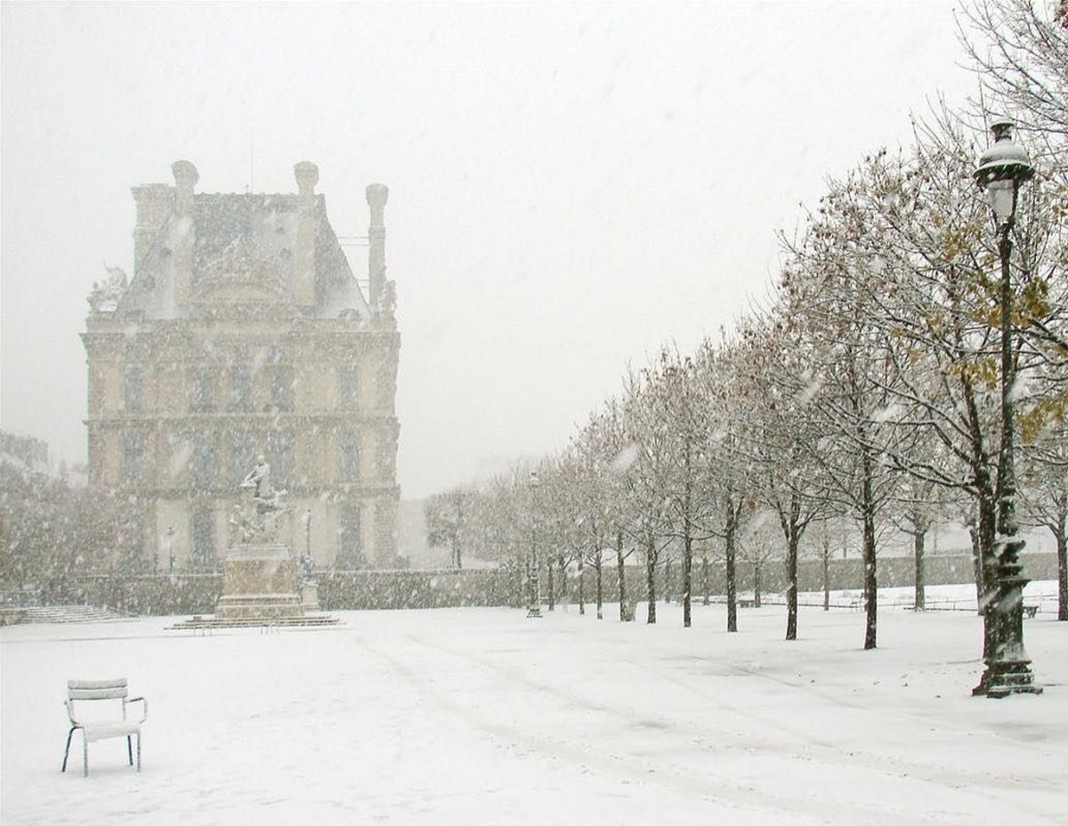 Tuileries Garden Παρίσι χιόνια