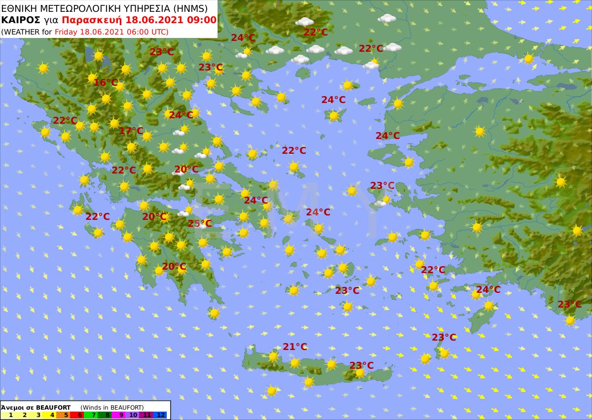 πρόγνωση καιρού 18/6