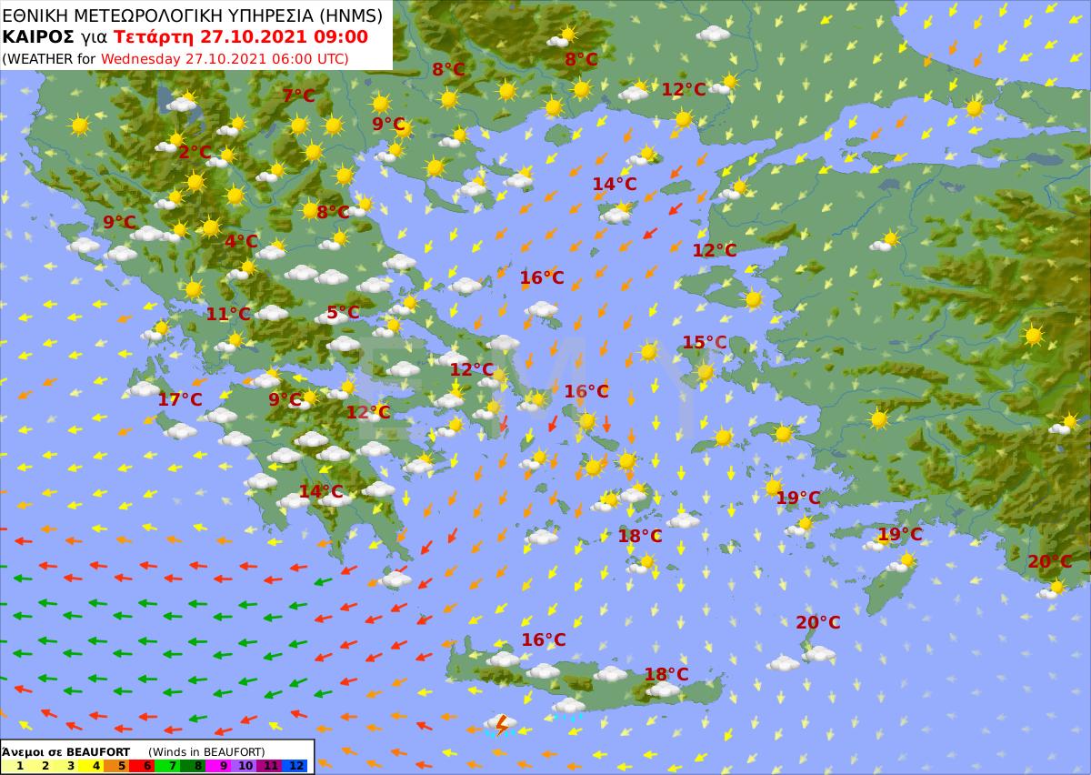 θερμοκρασίες 27/10