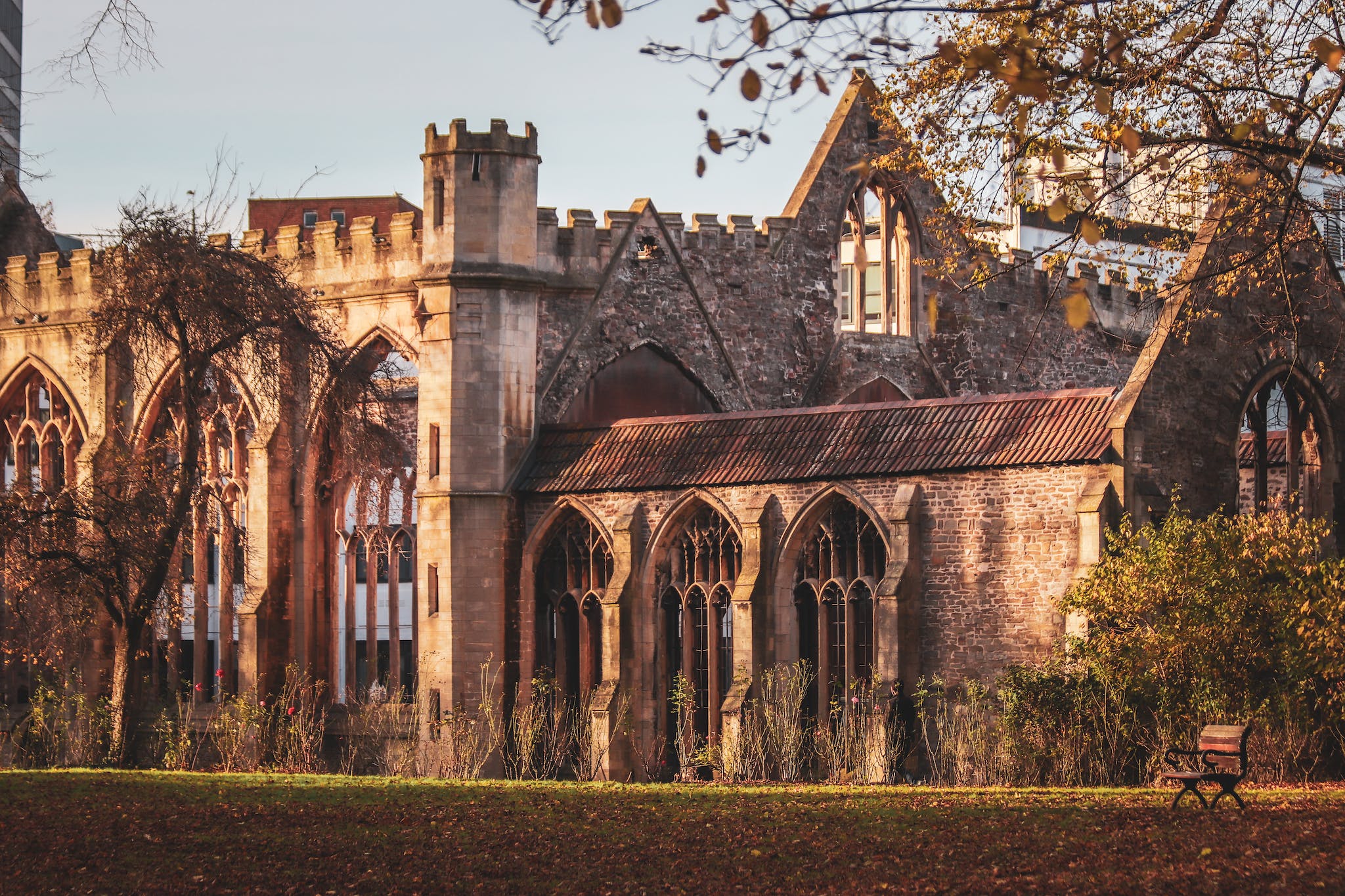 Facade of the Temple Church in Bristol, England, UK 