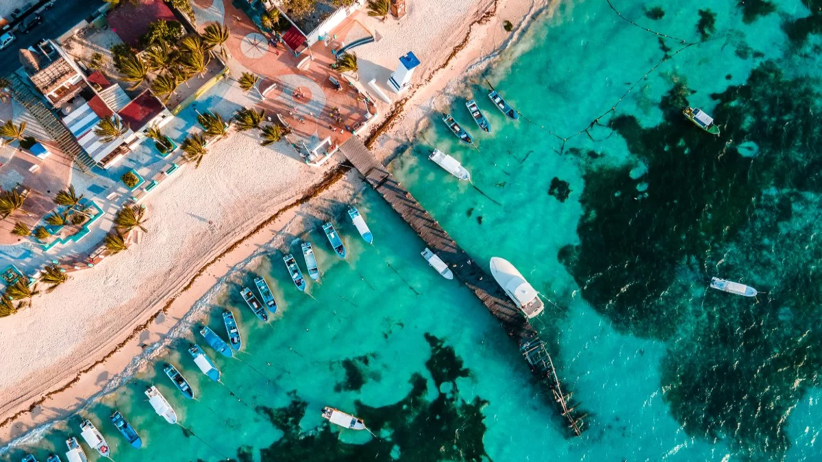 Aerial photo of the pier of Puerto Morelo