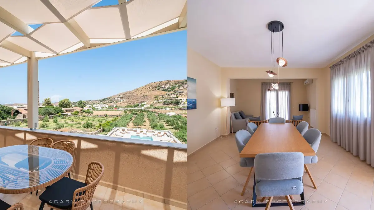 Στο Ελαιών Apartments η άνεση του εσωτερικού χώρου συναντά τη γαλήνη της φύσης. Κομψή διακόσμηση μέσα, μοναδική θέα έξω – η Κέα όπως της αξίζει να τη ζήσεις