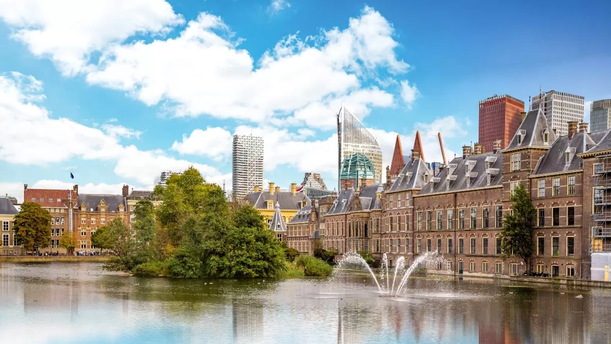 Λίμνη Hofvijver, στο Den Haag, Ολλανδία